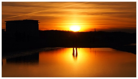 Sonnenuntergang am Strand von Warnemünde