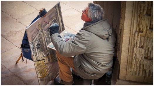 Ein Treppenhaus im "Dresdner Zwinger" als Vorlage für ein Gemälde - Foto: h|b
