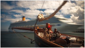 Kreuzfahrtschiff läuft ein