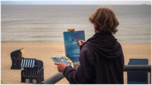Ein Maler an der Küste von Usedom