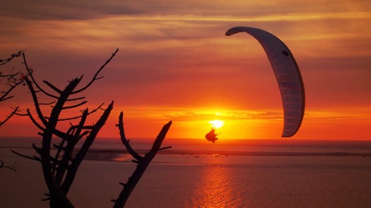 Paraglider im Sonnenuntergang - Foto: h|b