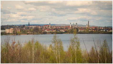 Blick auf Zittau über den Olbersdorfer See