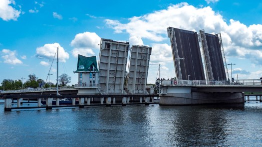 Offene Schleibrücke in Kappeln