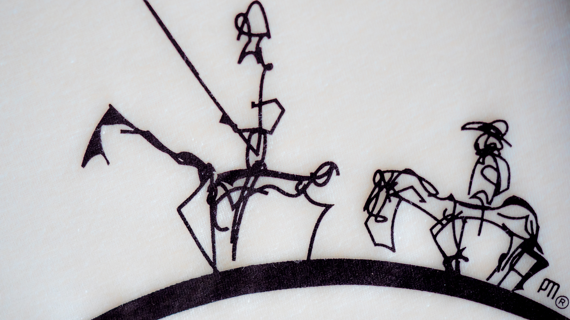 Don Quichotte und Sancho Pansa im Umriss