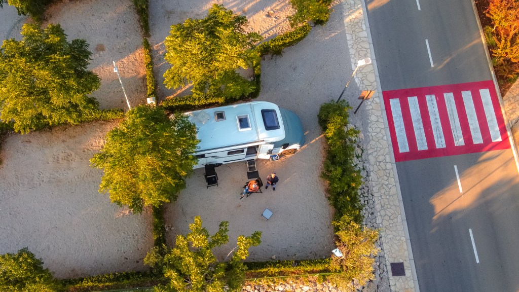 Campingplatz in Krk, Drohnenfoto