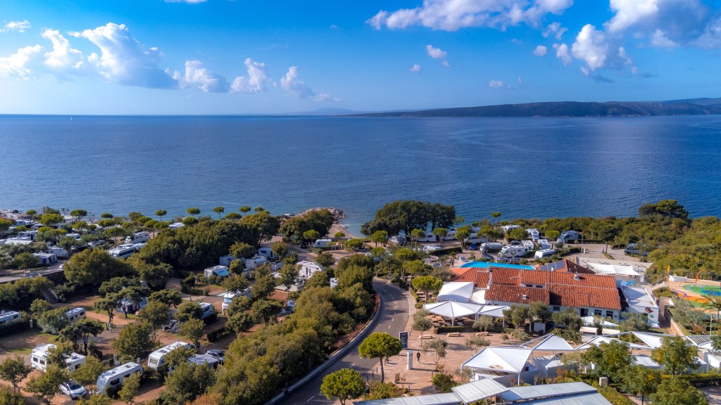 Campingplatz in Krk, Drohnenfoto