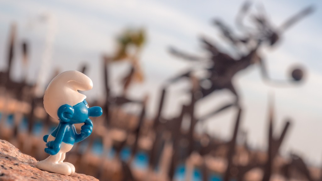 Schlumpf mit Brunnenfigur in Calpe