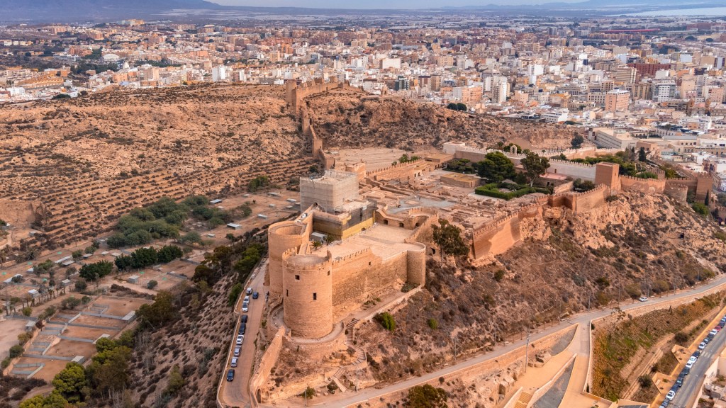 Alcazaba in Almeria aus der Luft
