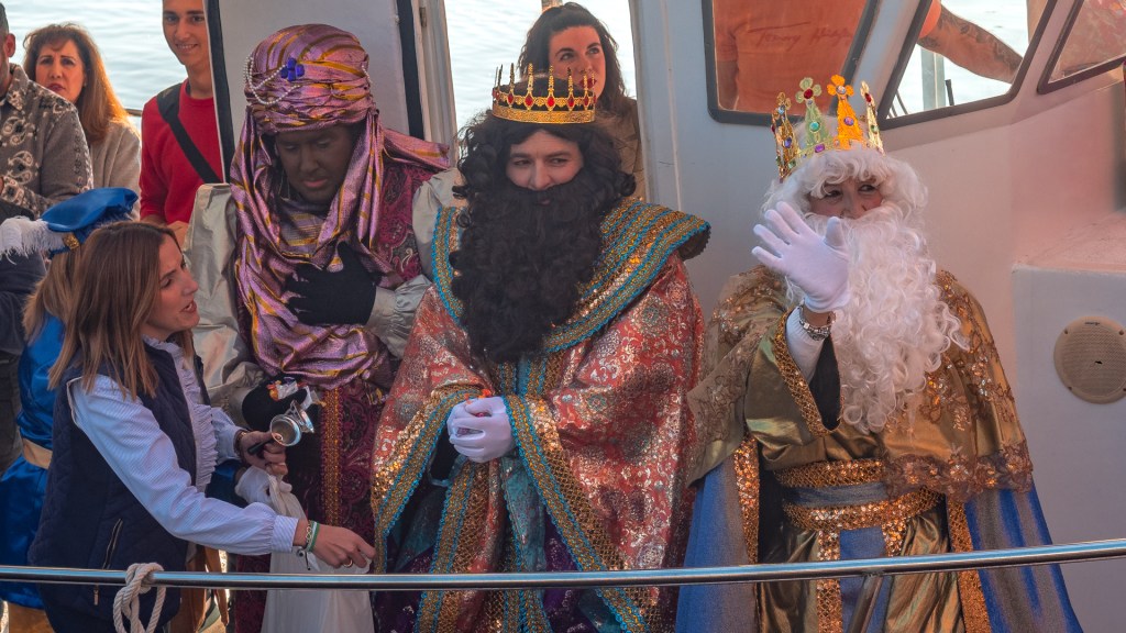 Die 3 Könige bei ihrer Ankunft in Isla Cristina
