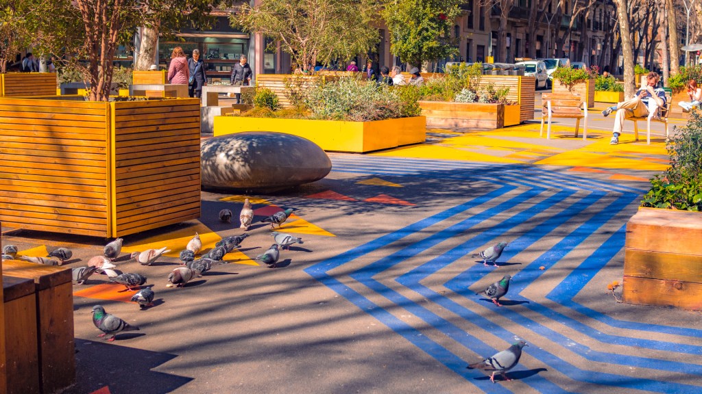 Verkehrsberuhigte Straße in Barcelona