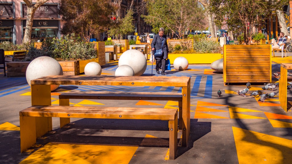 Verkehrsberuhigte Straße in Barcelona