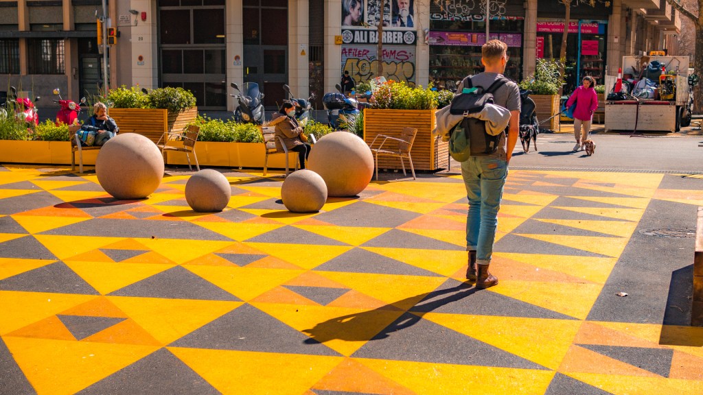 Verkehrsberuhigte Straße in Barcelona