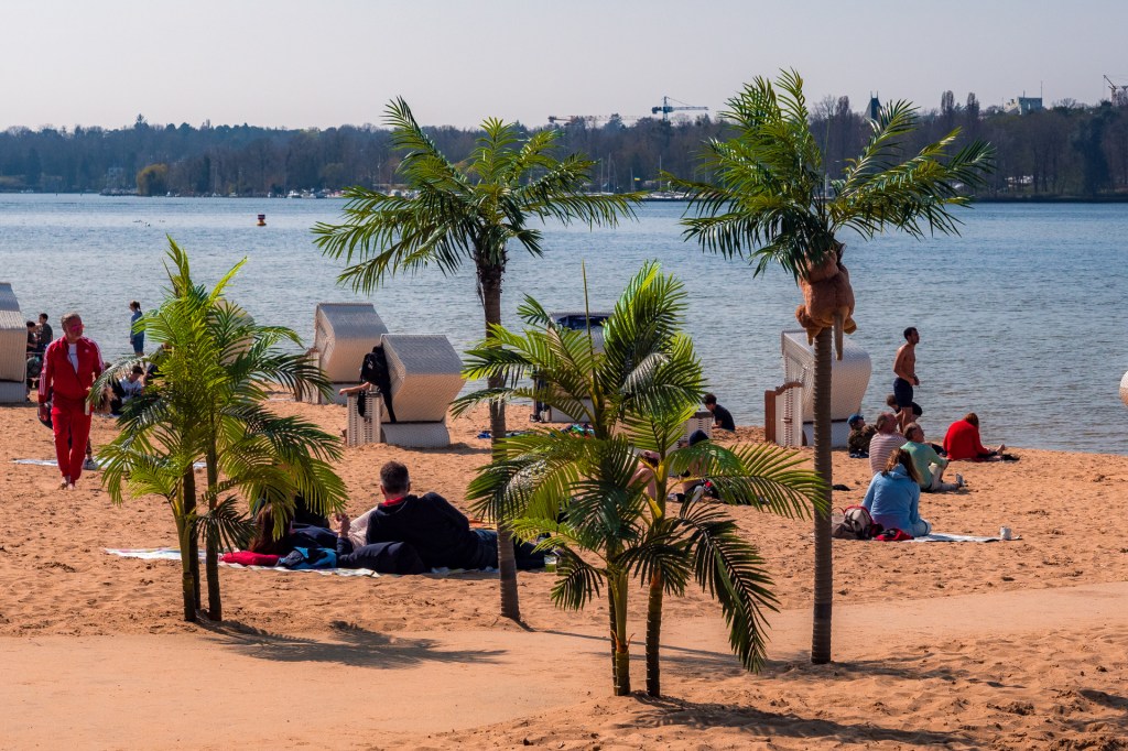 Künstliche Palmen am Strandbad Wannsee