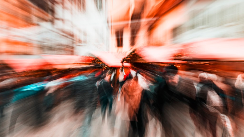 Weihnachtsmarkt, durch ICM verfremdet