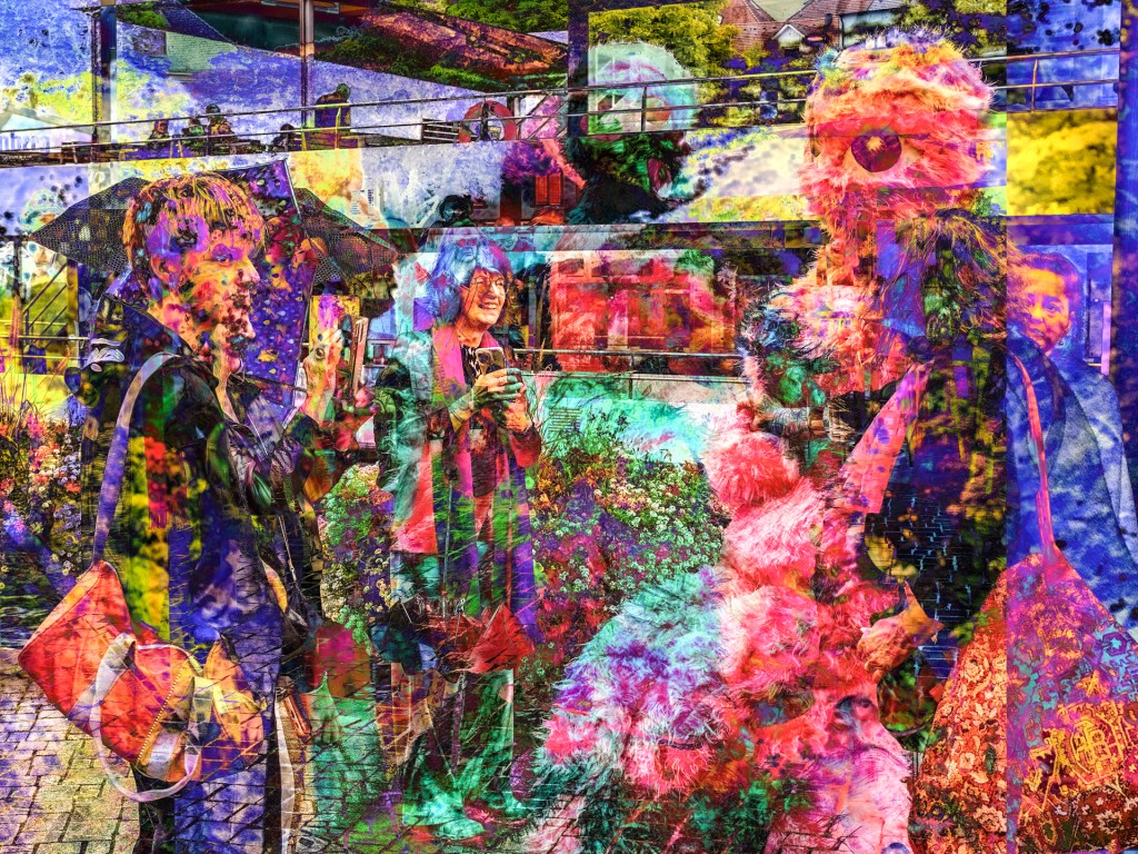 Verfremdetes Foto einer Kunstperformance mit Yeta