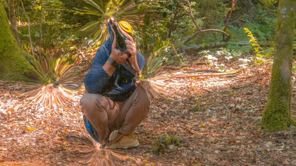 Selbstportrait von mir, verzerrt durch einen Spiegel