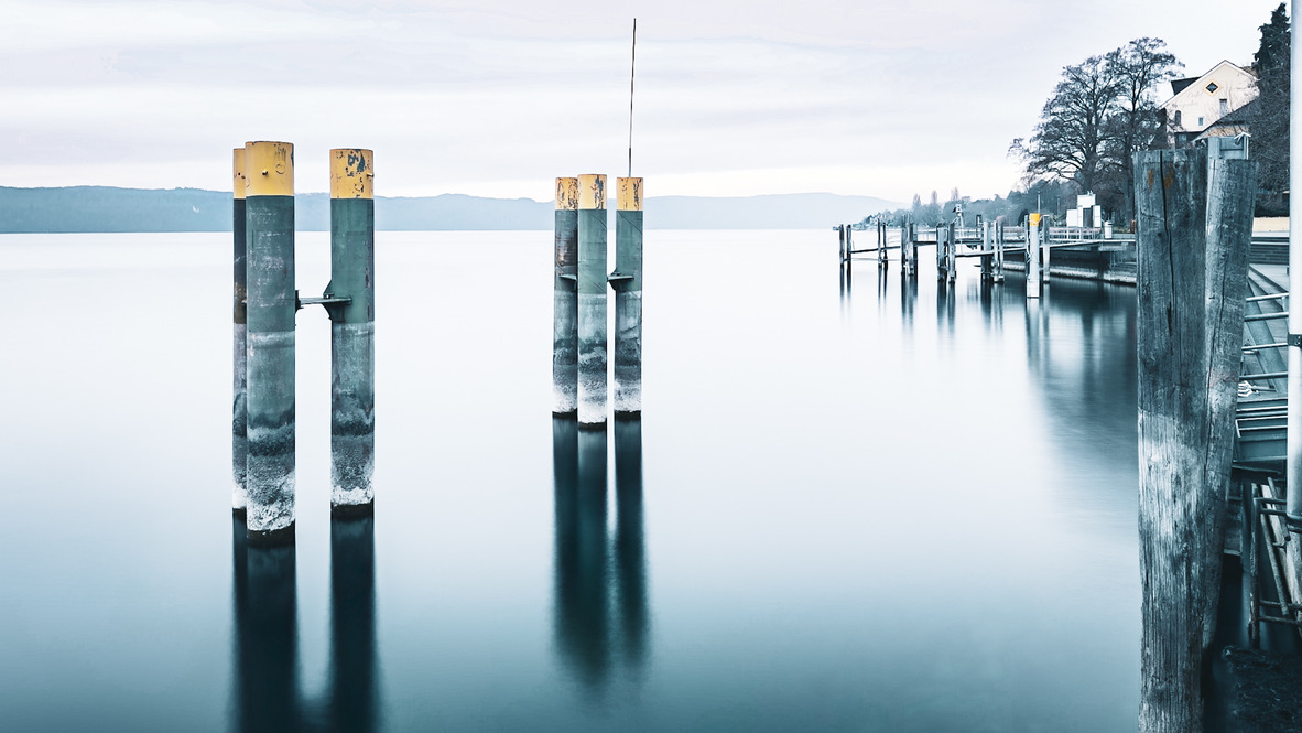 Langzeitaufnahme am Überlinger Mantelhafen